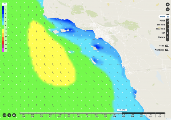 Wave Map for Southern California