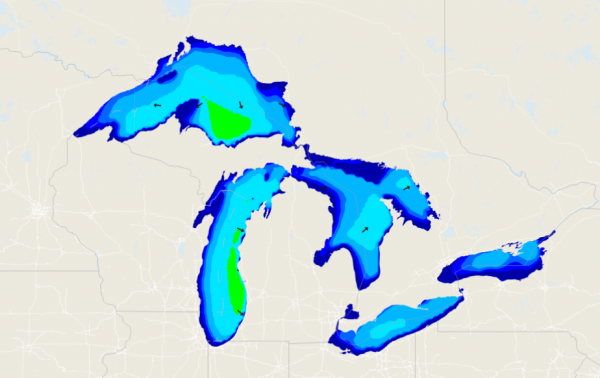 Wave Height Chart for the Great Lakes