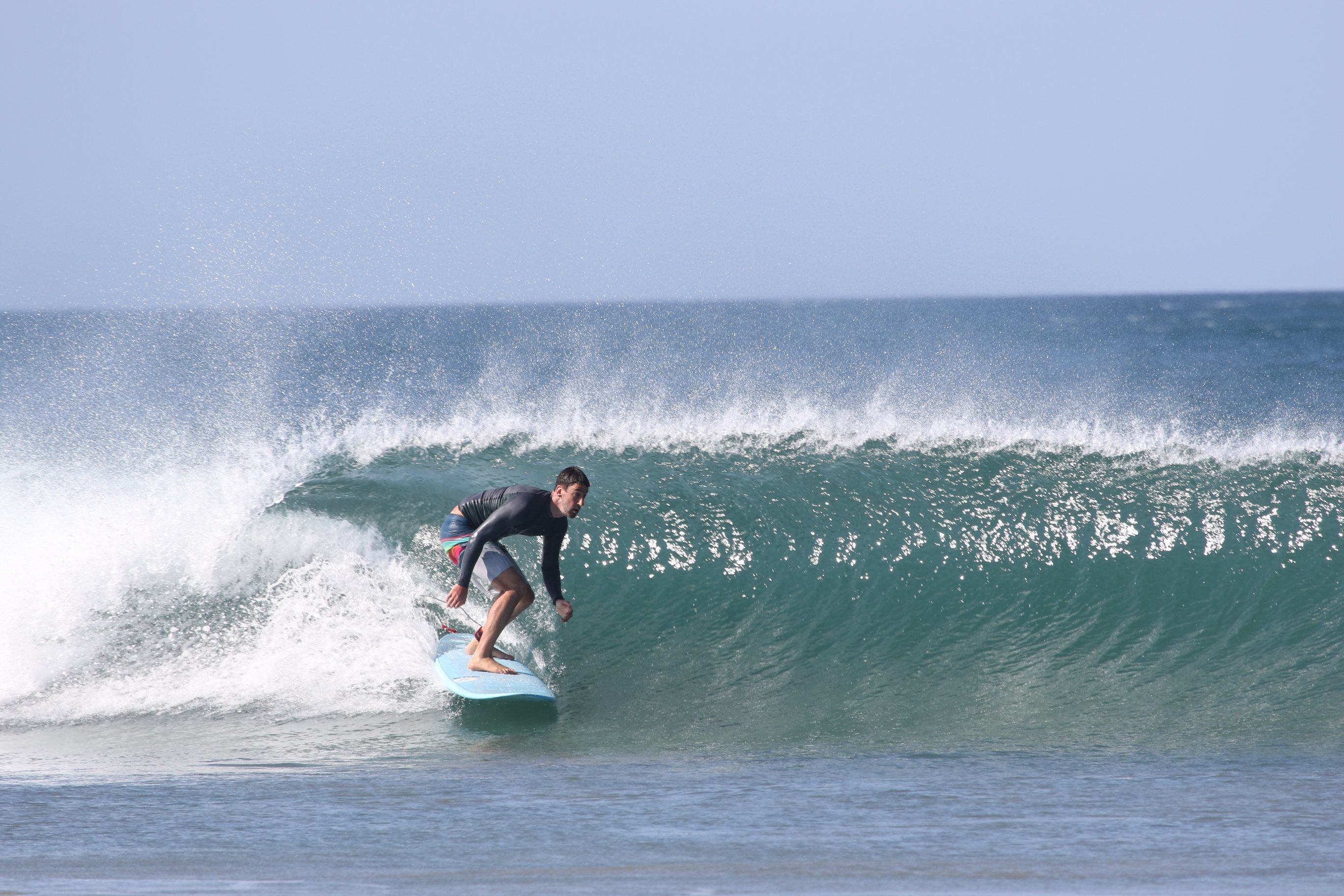 Micah on a nice clean wave at Avellanas Beach